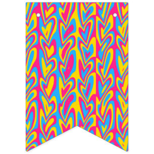Groovy Trippy Squiggly Quirky Pansexual Pride Bunting