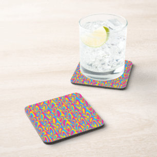 Groovy Trippy Squiggly Quirky Pansexual Pride Coaster