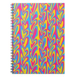 Groovy Trippy Squiggly Quirky Pansexual Pride Notebook