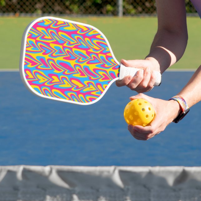 Groovy Trippy Squiggly Quirky Pansexual Pride  Pickleball Paddle (Insitu)