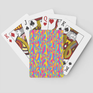 Groovy Trippy Squiggly Quirky Pansexual Pride  Playing Cards