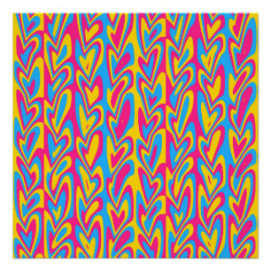 Groovy Trippy Squiggly Quirky Pansexual Pride Poster