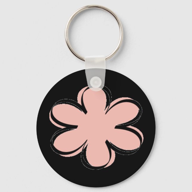 Groovy Tuesday Pink Flower Key Chain (Front)