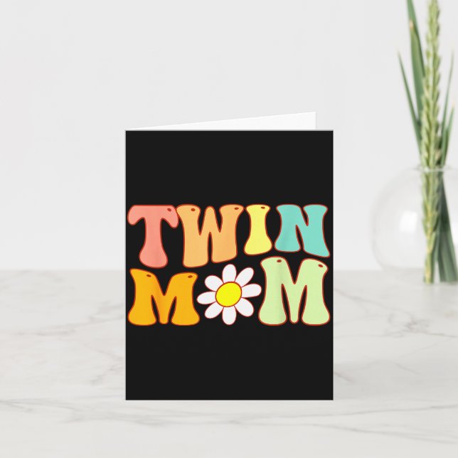 Groovy Twin Mama Funny Mother's Day For New Mom Of Card (Front)