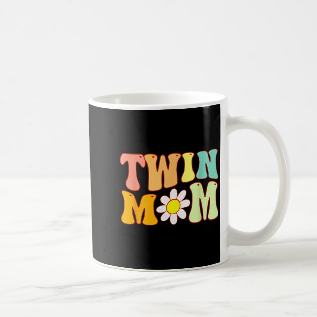 Groovy Twin Mama Funny Mother's Day For New Mom Of Coffee Mug (Right)