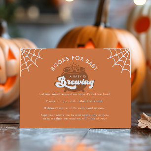 Groovy Typography Retro Books for Fall Baby Shower Enclosure Card