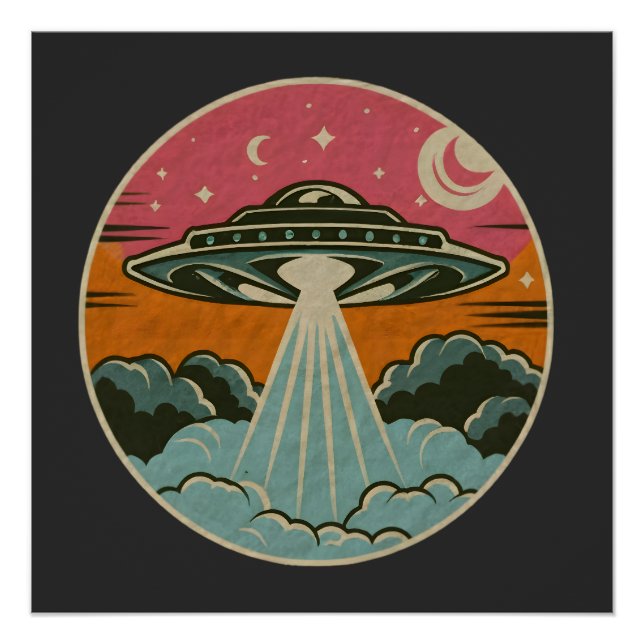 Groovy Ufo Beam  Poster (Front)