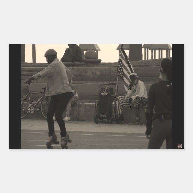 Groovy United Skates Summertime Photo Rectangular Sticker (Front)