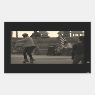 Groovy United Skates Summertime Photo Rectangular Sticker
