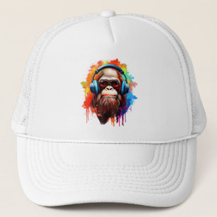 Groovy Urban Ape in Tunes Trucker Hat