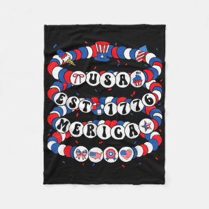 Groovy Usa Est. 1776 Bracelet 4th Of July Independ Fleece Blanket