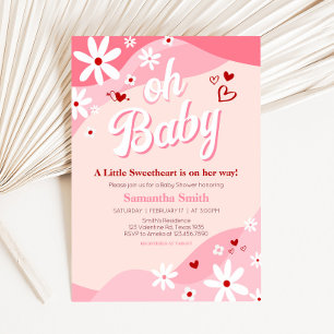 Groovy Valentine Baby Shower Invitation