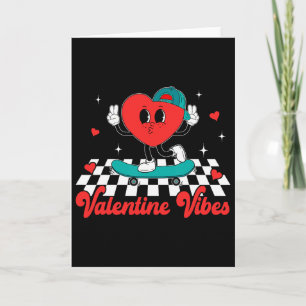 Groovy Valentine Vibes Cute Heart For Boys Couple Card