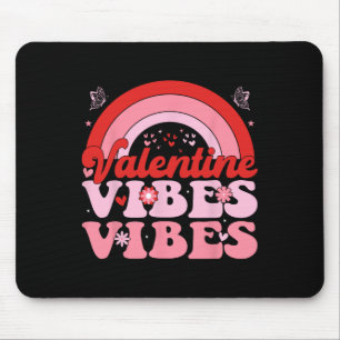 Groovy Valentine Vibes Cute Heart Rainbow Valentin Mouse Mat
