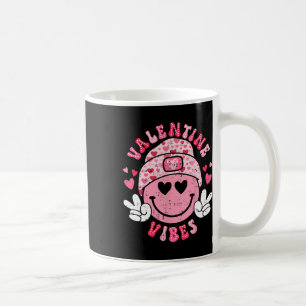 Groovy Valentine Vibes Smile Face Valentines Day G Coffee Mug