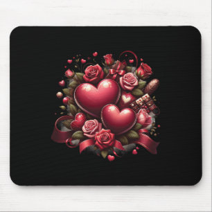 Groovy Valentine Vibes Valentines Day Girls Womens Mouse Mat