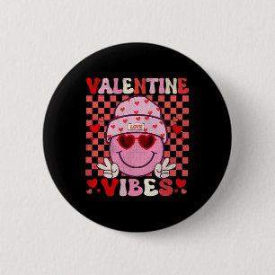 Groovy Valentine Vibes Valentines Day Shirts For G 6 Cm Round Badge
