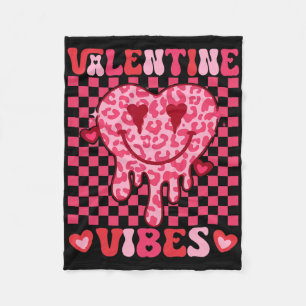 Groovy Valentine Vibes Valentines Day Shirts For G Fleece Blanket