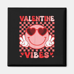 Groovy Valentine Vibes Valentines Day Shirts For G Magnet