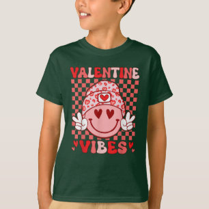 Groovy Valentine Vibes Valentines Day T-Shirt