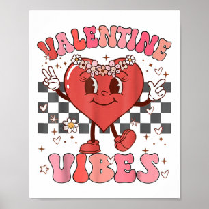 Groovy Valentine Vibes Womens Valentines Day Poster
