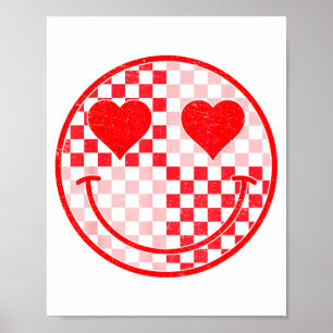 Groovy Valentines Day Heart Smile Valentine Vibes Poster