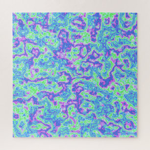 Groovy Vibrant Colourful Trippy Maximalist Marble Jigsaw Puzzle