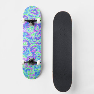 Groovy Vibrant Colourful Trippy Maximalist Marble Skateboard