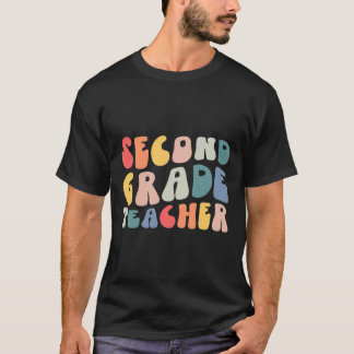 Groovy Vintage 2nd Second Grade Teacher Byck To Sc T-Shirt