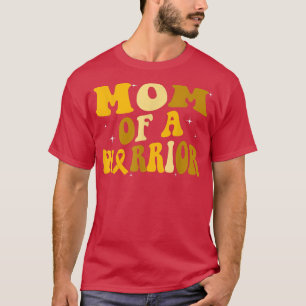 Groovy Vintage Childhood Cancer Awareness Mum Of W T-Shirt