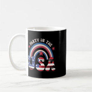 Groovy Vintage Party In Usa Rainbow American 4th O Coffee Mug