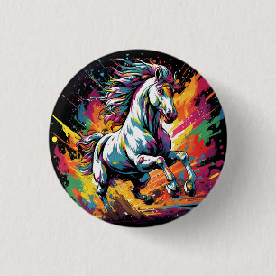Groovy Vintage Race Horse Pop Art 3 Cm Round Badge