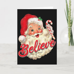 Groovy Vintage Santa Claus Merry Christmas Men Wom Card
