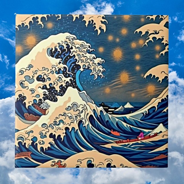 Groovy Wave Retro Ceramic Tile Bold Vintage Vibes (Creator Uploaded)