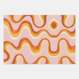 Groovy Wave Wrapping Paper Sheet