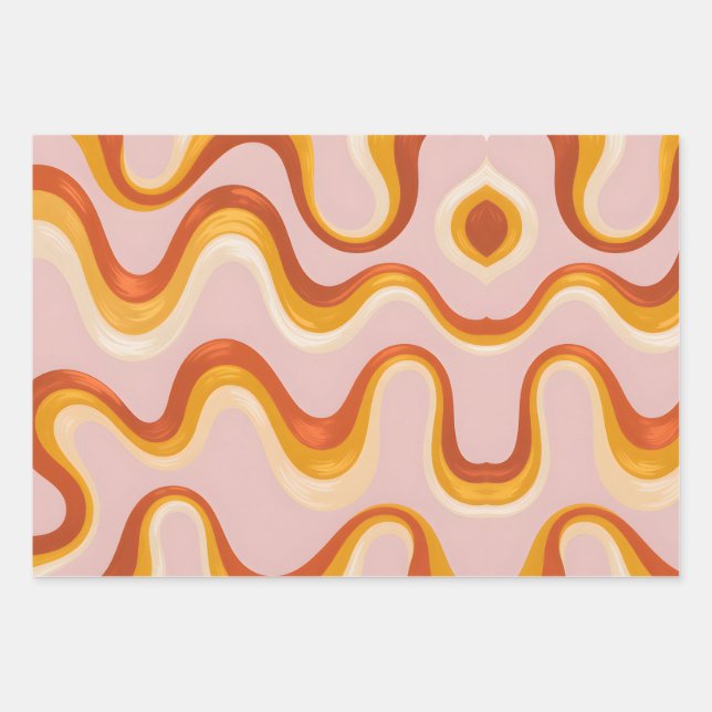 Groovy Wave Wrapping Paper Sheet (Front)