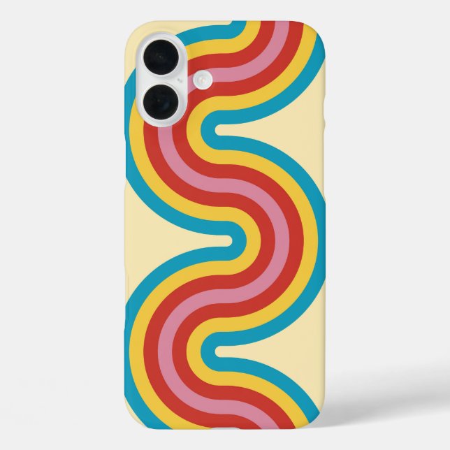 Groovy Waves Retro Stripe Phone Case (Back)
