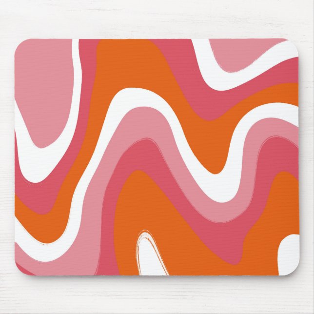 Groovy Wavy Colourful 70s  Mouse Mat (Front)