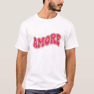 Groovy Wavy Text AMORE Retro 70s Valentine T-Shirt