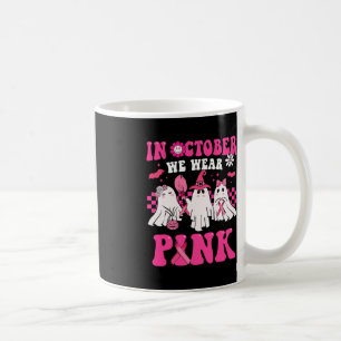 Groovy Wear Pink Breast Cancer Warrior Cute Ghost  Coffee Mug