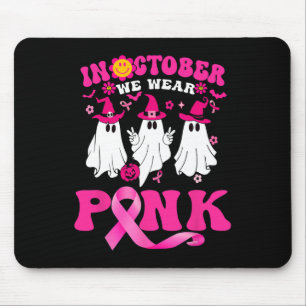Groovy Wear Pink Breast Cancer Warrior Cute Ghost Mouse Mat