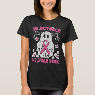 Groovy Wear Pink Breast Cancer Warrior Cute Ghost T-Shirt