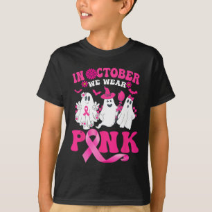 Groovy Wear Pink Breast Cancer Warrior Cute Ghost T-Shirt