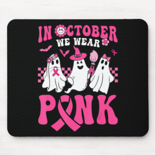 Groovy Wear Pink Breast Cancer Warrior Ghost Hallo Mouse Mat
