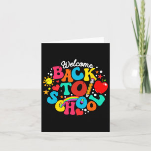Groovy Welcome Back To School Rainbow Pencil Teach Card