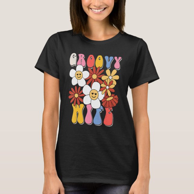 Groovy Wife Mothers Day Retro 60s 70s 80s Family M T-Shirt (Front)