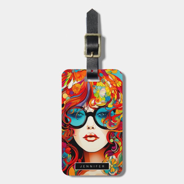 Groovy Woman Luggage Tags (Front Vertical)
