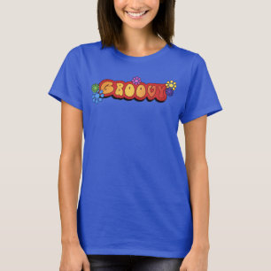 Groovy word art Seventies style tie-dye t-shirt
