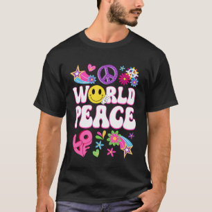 Groovy World Peace Day Peace Love International Da T-Shirt