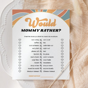 Groovy Would She Rather Baby Shower Game